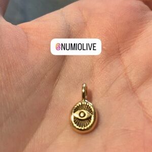 Numi Olive 14k gold eye charm new with box